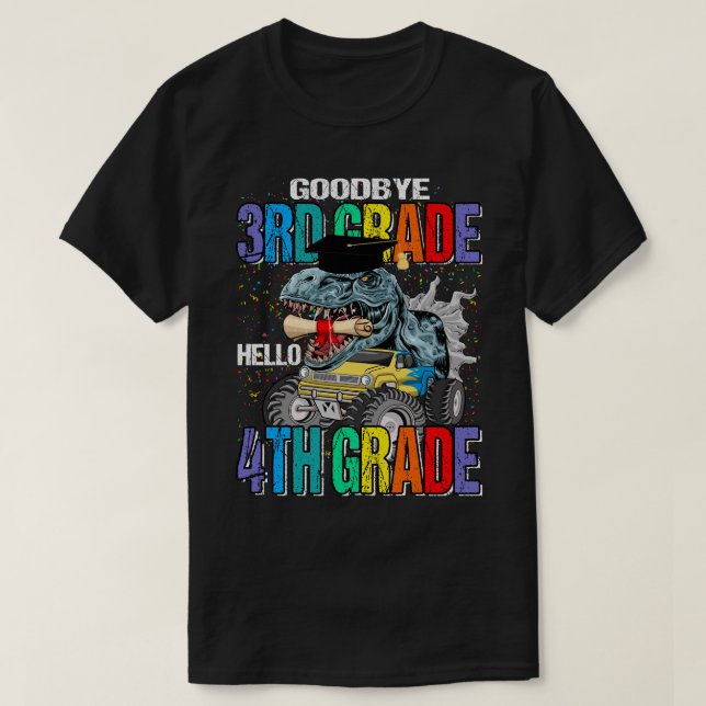 T-shirt Adieu 3e année Bonjour 4e année Monster Truck Di (Design devant)