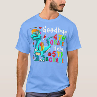 T-shirt Adieu 4e année Bonjour 5e année Funny T-rex Retour