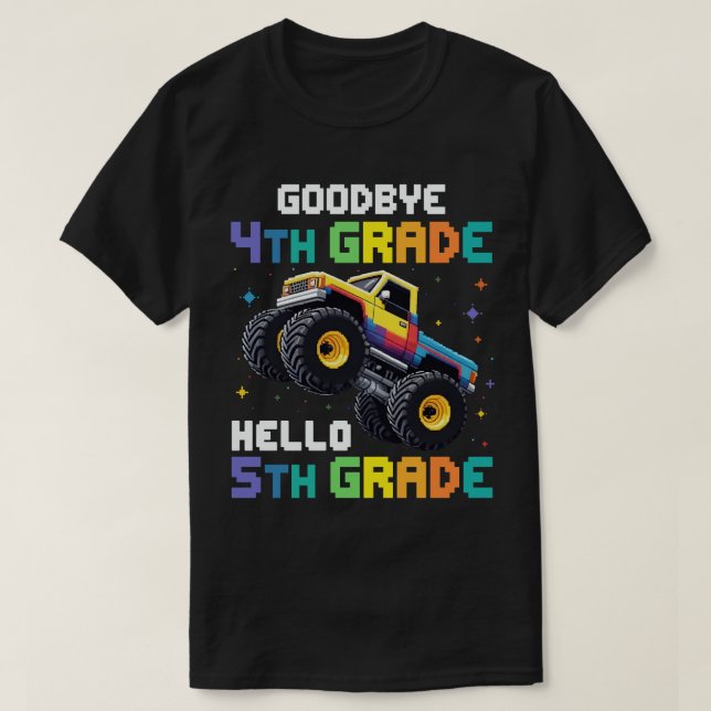 T-shirt Adieu 4e grade Monster Truck Graduation (Design devant)