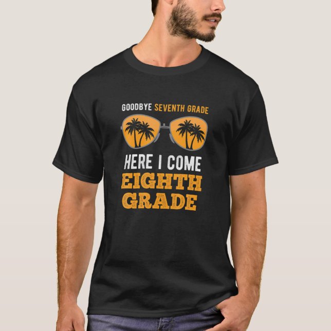 T-shirt Adieu 7Ème Année, Me Voici 8Ème Année Sunglasse (Devant)