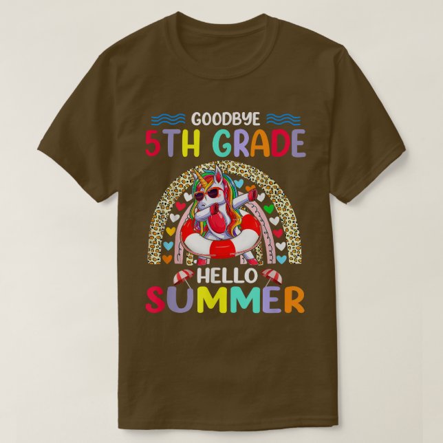 T-shirt Adieu Enseignant de 5e année Bonjour Vacances d'ét (Design devant)