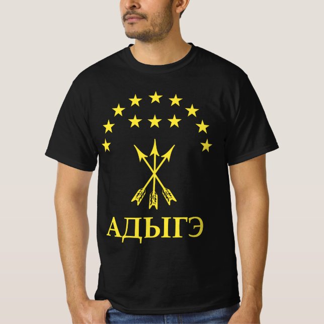 T-shirt Adiga Drapeau Conception Pour Circassian Parfait A (Devant)
