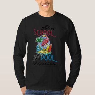T-shirt Adios School Hello Pool Flamant rose d'été Enseign