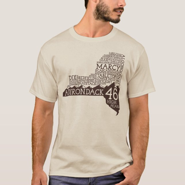 T-shirt Adirondack High Peaks (Logo Brown) (Devant)