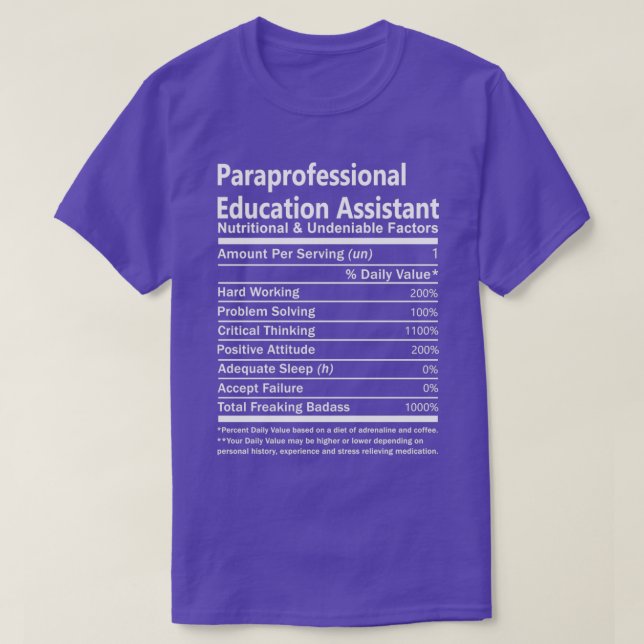 T-shirt Adjoint à l'éducation paraprofessionnelle Nutritio (Design devant)
