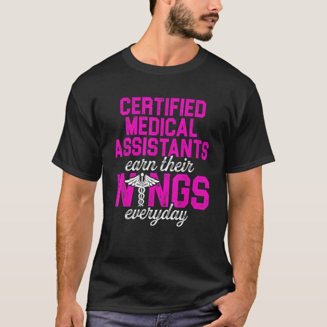 T-shirt Adjoint Médicale Certifié Cma Earl Wing Assistin (Devant)