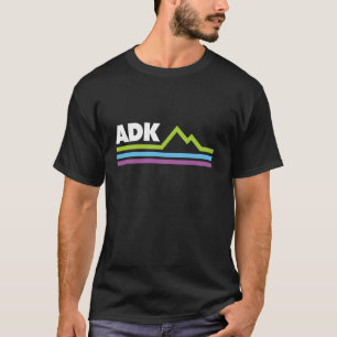 T-shirt ADK Adirondacks Montagnes NY Stripes
