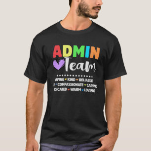 T-shirt Admin Assistant de l'école Équipe principale Admin