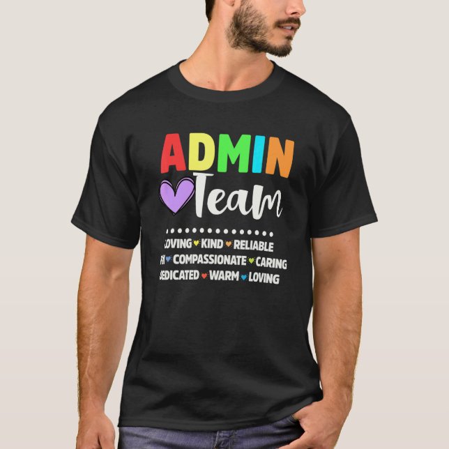 T-shirt Admin School Assistant Squad Principal Team Admini (Devant)
