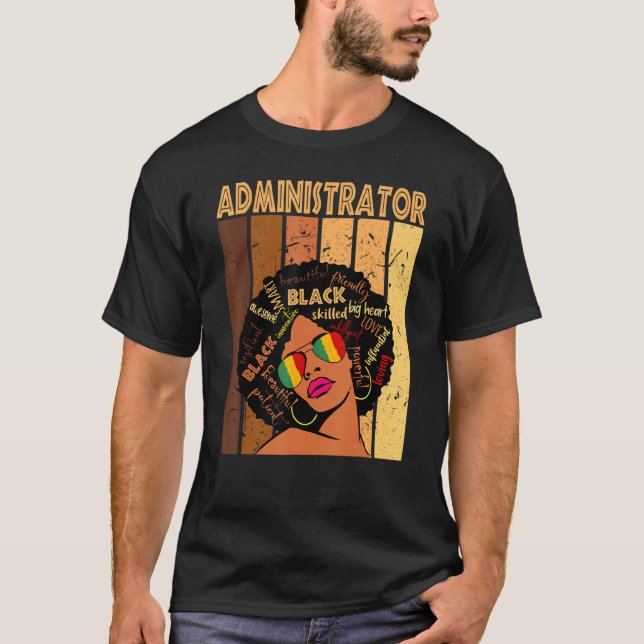 T-shirt Administrateur Afro African American Black History (Devant)