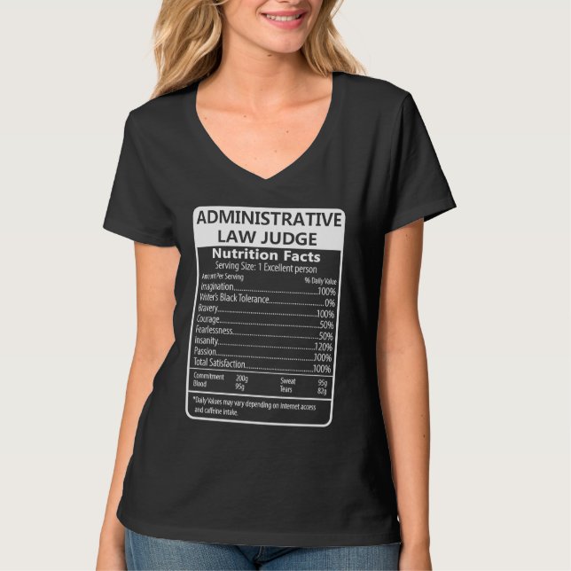 T-shirt Administrative Law Judge Nutrition Facts (Devant)