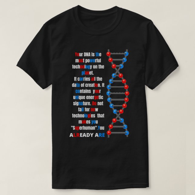 T-shirt ADN humain texte surhumain (Design devant)