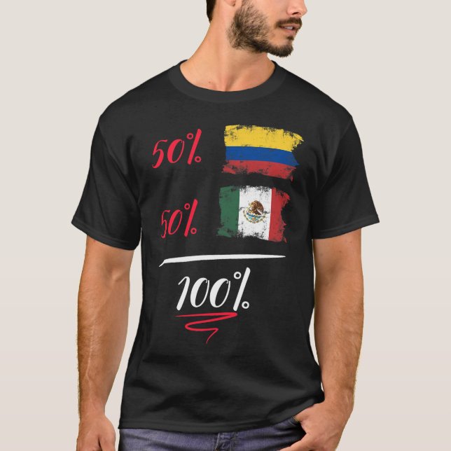 T-shirt ADN Pride Patrimoine Colombien Et Mexicain Demi (Devant)