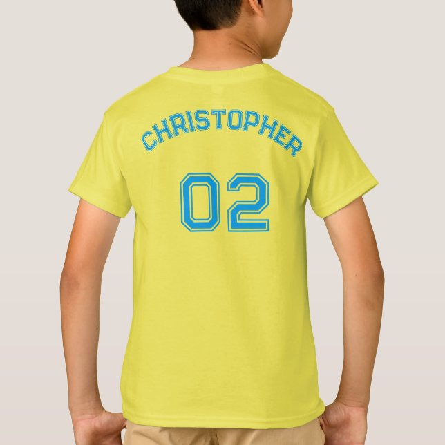T-shirt Ado Toddler Boy Girl Sports Nom Jersey Numéro (Dos)