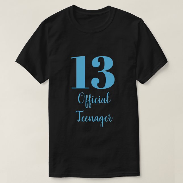T-shirt Adolescent officiel 13e anniversaire Ciel bleu noi (Design devant)
