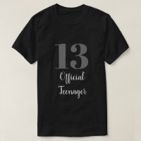 Adolescent officiel 13e anniversaire gris blanc no