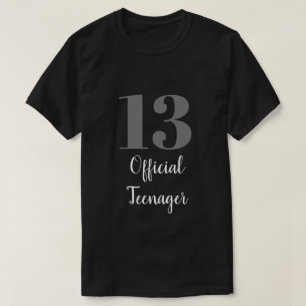 T-shirt Adolescent officiel 13e anniversaire gris blanc no