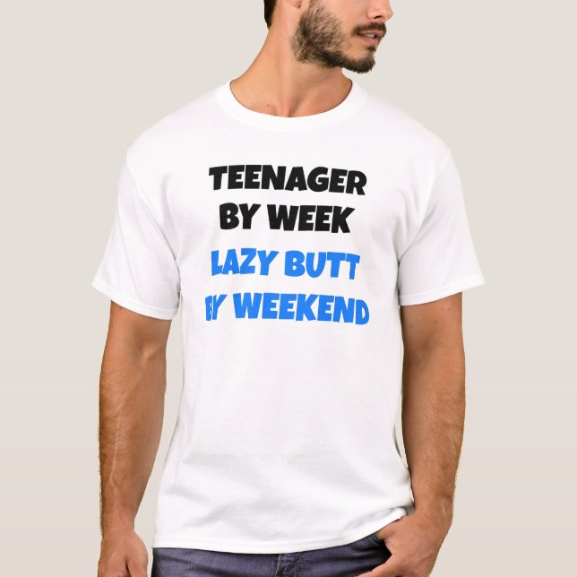 T-shirt Adolescent par Week Lazy Butt par Weekend (Devant)
