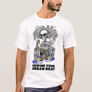 T-shirt ADOM Détendez votre rythme urbain Skull