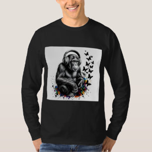 T-shirt ADOM Premium "Gorille de la Musique" Manches Longu