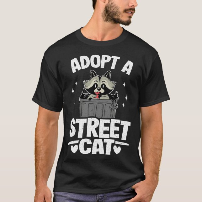 T-shirt Adopt A Street Cat Raccoon 1 (Devant)