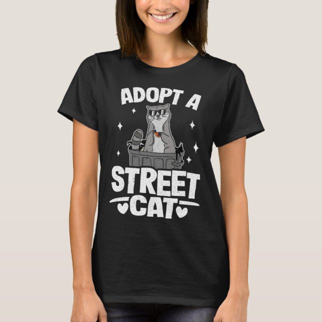 T-shirt Adopt A Street Cat Trash Garbage Panda Raccoon 1 (Devant)