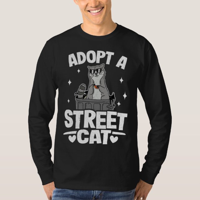 T-shirt Adopt A Street Cat Trash Garbage Panda Raccoon 1 (Devant)