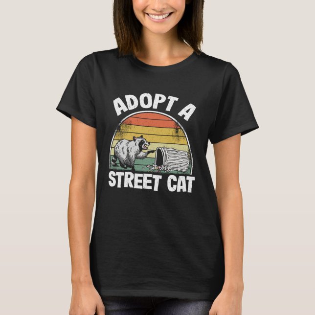 T-shirt Adopt A Street Cat Trash Garbage Panda Raccoon 5 (Devant)