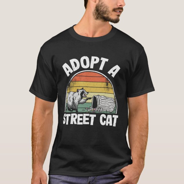 T-shirt Adopt A Street Cat Trash Garbage Panda Raccoon 5 (Devant)