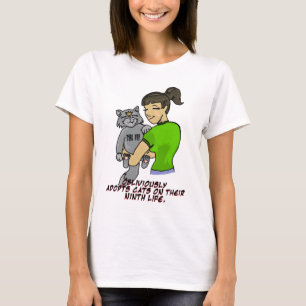T-shirt Adopte inconsciemment des chats leur neuvième vie
