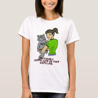T-shirt Adopte inconsciemment des chats leur neuvième vie
