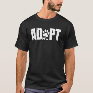 T-shirt Adopter Chat Chien Patte Sauvetage Chat Chien Amou