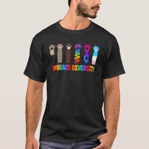 T-shirt Adopter la diversité Mains de chat LGBTQIA+ Fierté