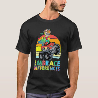 T-shirt Adopter les différences Autisme dinosaure Monster