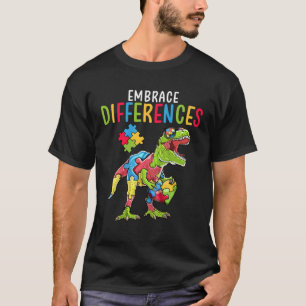 T-shirt Adopter les différences Dinosaure T Rex Puzzle Aut