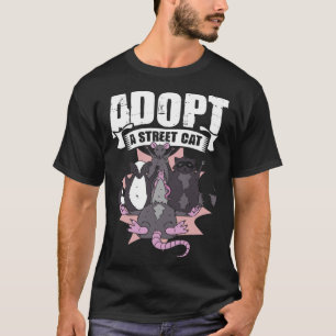 T-shirt Adopter un chat de rue Chat de rue Déchets Animal