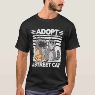 T-shirt Adopter Un Chat De Rue Déchets Panda Pizza Racco