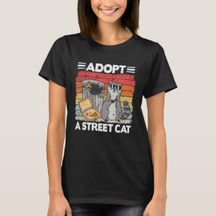 T-shirt Adopter un Chat de Rue Poubelle Panda Pizza R