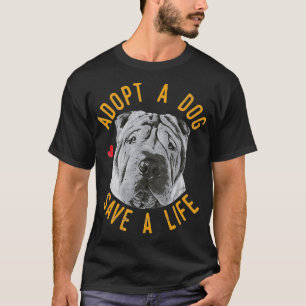 T-shirt Adopter Un Chien Sauver Une Secourt De Vie Chinois