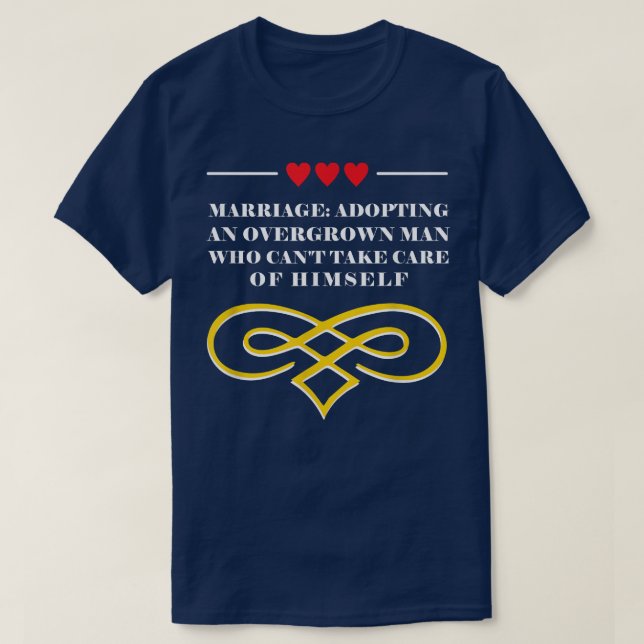 T-shirt Adopter un homme trop grand Funny Mariée Épouse Hu (Design devant)