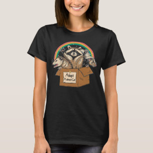 T-shirt Adopter Un Street Ca Funny Opossum Raccoon Skunk C
