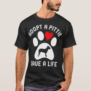 T-shirt Adopter Une Pittie Sauver Une Vie - Pitbull Dog Se