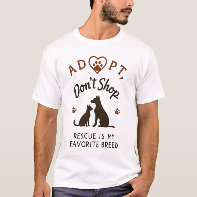 T-shirt Adoptez, n’achetez pas - La conception Amoureux de (Devant)