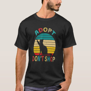 T-shirt Adoptez Ne Faites Pas D'Achats Chat Mignon Sauveta