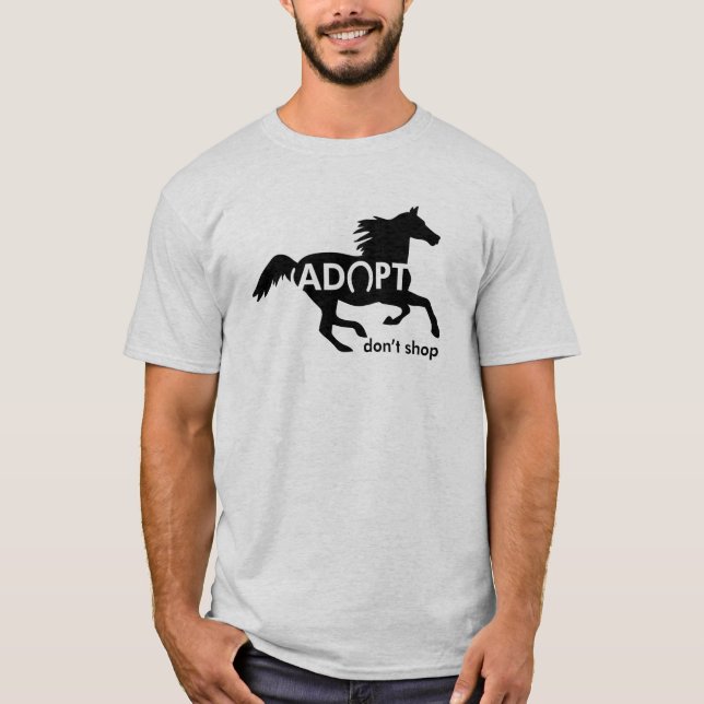 T-shirt Adoptez Ne pas Acheter Cheval (Devant)