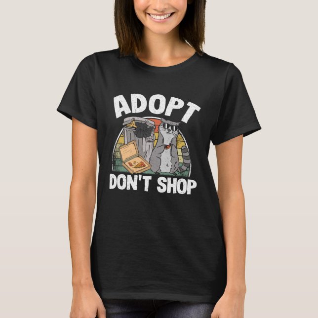 T-shirt Adoptez Ne pas Acheter Ordures Panda Raccoon Pullo (Devant)