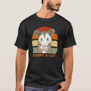 T-shirt ADOPTEZ UN CHAT   Possum Opossum Chats de Rue Mign
