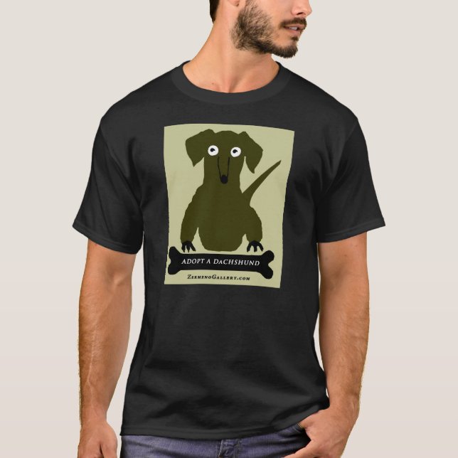 T-shirt "Adoptez un teckel" conçu par Zermeno (Devant)