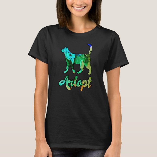 T-shirt Adoption colorée de chats arc-en-ciel (Devant)