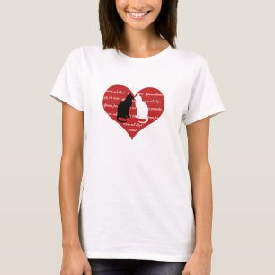 T-shirt Adoption de chats et coeur secouru